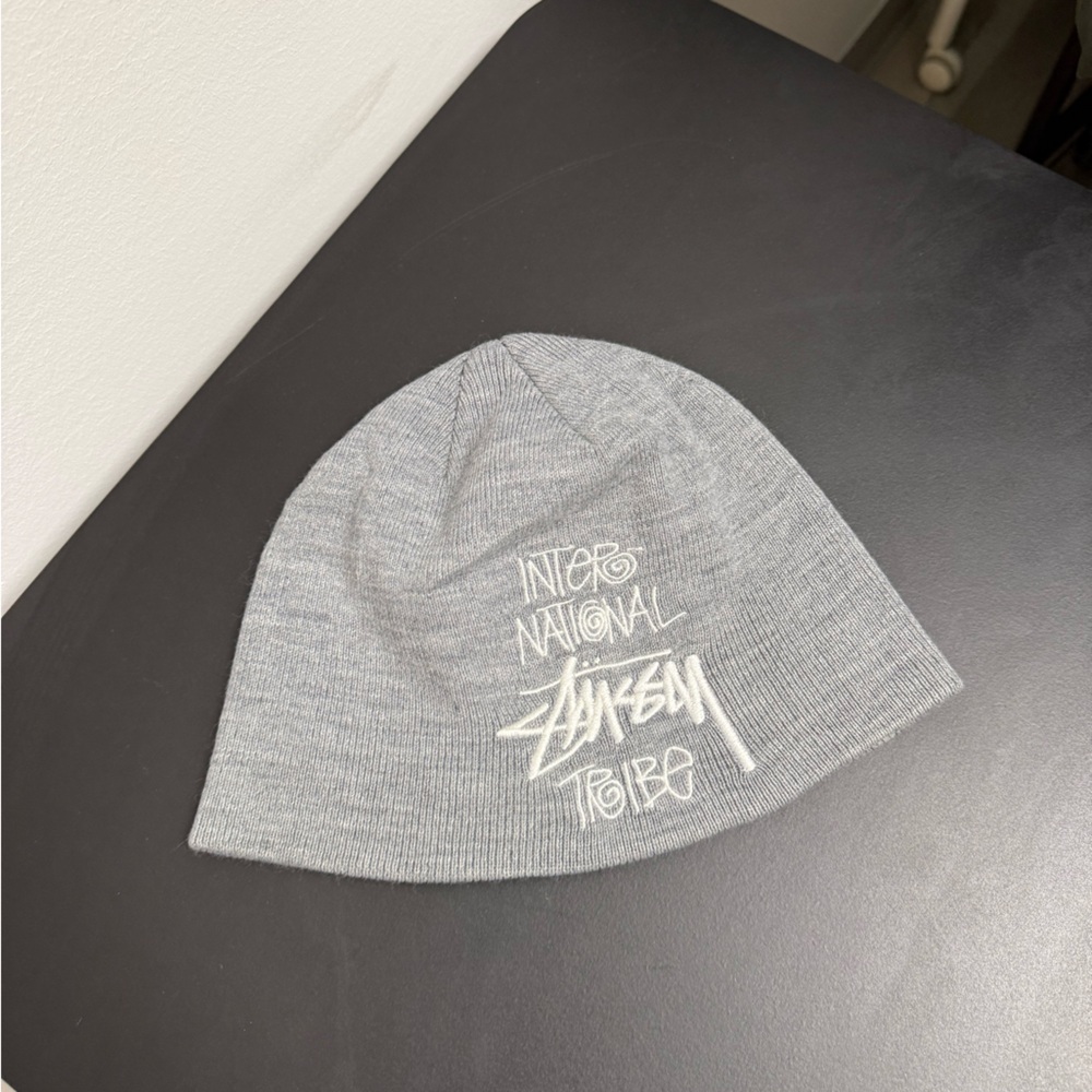 Stussy Light Gray Knit Beanie